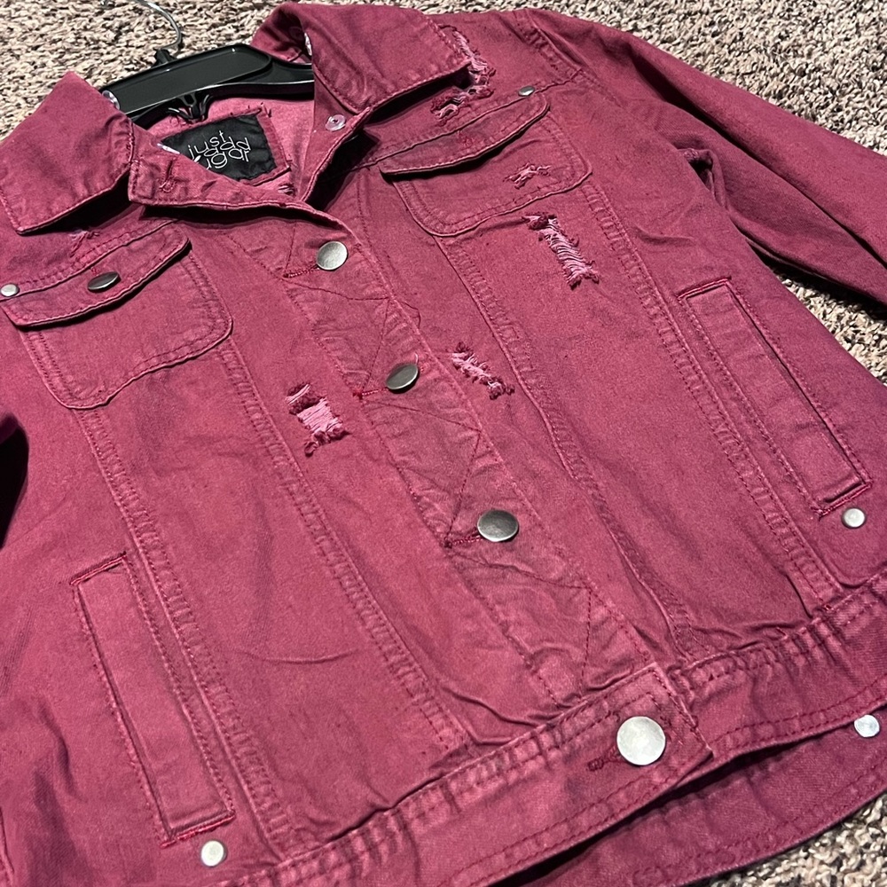 Maroon Jean Jacket